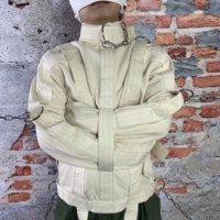Veste de contention en toile robuste avec boucles métalliques pour la rétention maniaco-dépressive, combinaison de retenue pour l'asile, vêtement de bondage pour la psychiatrie et le BDSM
