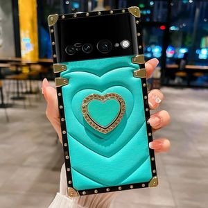 Coque arrière de téléphone à design de cœur fantaisie pour Google Pixel 7, coque pour Google Pixel 6A avec support d'anneau - Product Image 5