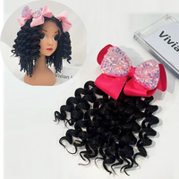 Extensions de cheveux pour queue de cheval Vivienne pour petites filles, bouclées, avec épingle intégrée, produits capillaires pour filles noires de marque privée