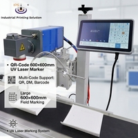 Machine de marquage laser UV volante rotative à 720 degrés, tête compacte, 5W 10W, vitesse de 12000 mm/s, système de codage de date pour bouteilles et sachets