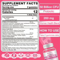 Gummies Probiotiques pour Femmes à la Canneberge, Sans Sucre, Formule Personnalisée avec Logo, 50 Milliards de CFU, 60 Comprimés, Suppléments à Base de Plantes, Vente en Gros