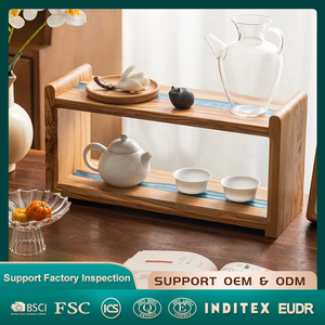 Espositore per Tazze in Legno e Resina a 2 Livelli Natural House, Scaffale da Bancone per Spezie, Porta Tazze, Organizzatore da Scrivania - Product Image 3