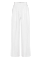 Pantalon de bureau décontracté pour femme, taille haute, blanc, droit, en satin, coupe classique, plissé, mode été 2025