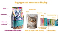Sachet d'emballage personnalisé en BOPP AL PE de qualité supérieure, haute barrière, souple, anti-UV, à fond plat, pour aliments pour animaux (chiens et chats), avec fermeture éclair réutilisable