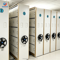 Armoire de classement mobile industrielle moderne compacte en acier robuste, étagère mobile, compacteur manuel