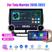 Radio Mobil Android 2 Din Layar QLED 2K 11,8 inci dengan Tombol Ganda Diamond untuk Tata Harrier 2018-2022, Stereo Android Auto Carplay