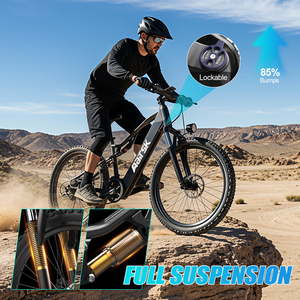 Bicicleta Eléctrica Aairsk XT90 con Motor sin Escobillas de 250W, Suspensión Doble de 26 Pulgadas, Frenos de Disco, Batería de Litio, 21 Velocidades, para Desplazamientos Urbanos y Todoterreno - Product Image 5