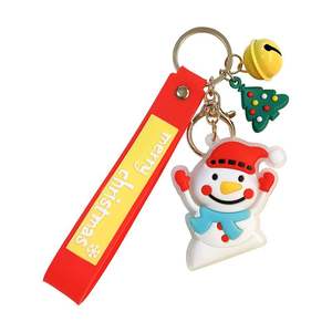 Bon marché PVC Père Noël Bonhomme <span class=keywords><strong>de</strong></span> neige Porte-clés 3D Porte-clés <span class=keywords><strong>de</strong></span> Noël personnalisé en caoutchouc - Product Image 1