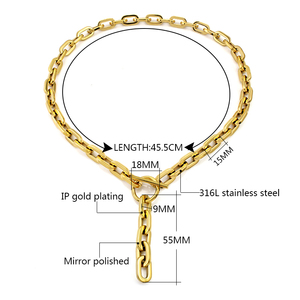 Collar <span class=keywords><strong>de</strong></span> Cadena Gruesa con Cierre <span class=keywords><strong>de</strong></span> Palanca Simple y Moderno <span class=keywords><strong>para</strong></span> Mujeres y Hombres, Cadena <span class=keywords><strong>de</strong></span> Acero Inoxidable con Eslabones Gruesos, Collar Largo con Dije - Product Image 2