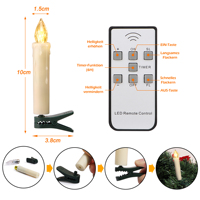 Bougie LED pour arbre de Noël, fonctionnant sur piles, avec minuterie et télécommande, lumière LED étanche, bougie électronique pour mariage et fête