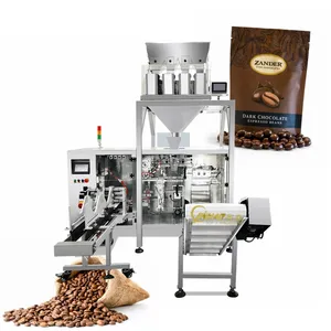 Sachet de remplissage préfabriqué automatique sac de grains de café grain de chocolat de cacao séché pesant doypack machine d'emballage