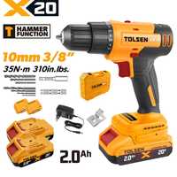 Marteau perforateur sans fil électrique TOLSEN 96405 20v Li-ion avec deux batteries