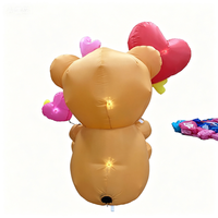 Ballon gonflable en forme de cœur de 1,5 m avec ours en peluche de dessin animé pour les célébrations romantiques de la Saint-Valentin et la décoration de mariage/jardin