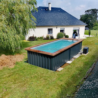 Piscine en acier de 20 pieds avec structure en acier, piscine extérieure chauffée pour enfants personnalisable, isolation acoustique