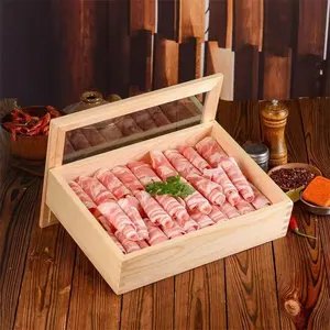 Caja de sushi de madera Harmony con tapa de madera, fiambrera japonesa ecológica, fiambrera Bento, contenedor de comida para sushi