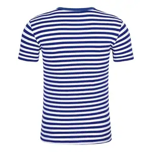 Groothandel Zeil Matroos Strepen T-Shirt Met Ronde Hals Katoenen Unisex Navy Streepjes Casual Tops