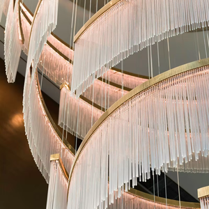 इनडोर सजावट कस्टम भोज हॉल प्रकाश होटल डुप्लेक्स भवन अनुकूलित क्रिस्टल चंदेयर - Product Image 6