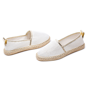 <span class=keywords><strong>Espadrilles</strong></span> plates pour femmes, chaussures en lin blanc, confortables, à enfiler, top en pu, meilleure vente 2022 automne - Product Image 2