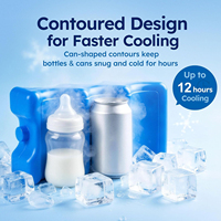 Compresse de gel pour lait maternel - Packs de glace pour biberons pour les mamans qui allaitent et travaillent, en gel apaisant et confortable, s'adapte aux canettes/bouteilles, aux tire-lait