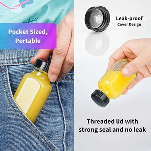 Logo kustom 0.5oz 1oz 2 oz 4oz dapat digunakan kembali kaca kecil botol Shot jahe dengan tutup kedap udara, wadah jus mulut lebar - Product Image 4