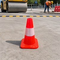 Cône de signalisation routière en PVC flexible avec col réfléchissant, cônes de sécurité routière haute visibilité pour les zones de travaux routiers
