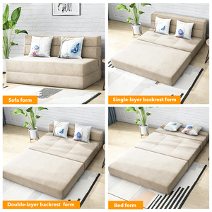 Canapé-lit rectangulaire moderne extensible, mobilier inclinable doux pour salon, chambre, hôtel, pliable en tissu pour appartements - Product Image 3