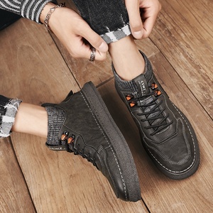 Custom Blank White Leather Sock Boot <strong>Sneaker</strong> Manufacture Small Order Personality <strong>High</strong> <strong>Ankle</strong> <strong>Sneaker</strong> for Men - Product Image 3