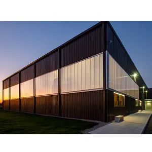 Kunden spezifische Stahl konstruktion vorgefertigtes Lager/Werkstatt/Autohaus/Bürogebäude mit Glas vorhang