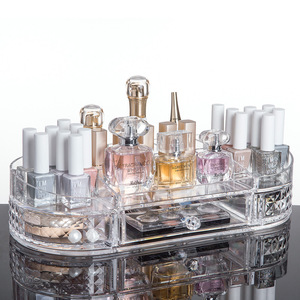 HOMESWEET Acrylic Jewelry Makeup Perfume Lipstick Storage Box Cosmetics Organizer Storage Boxes
