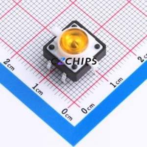TSL12121-073B511CK2-1K01 Tactile Switch Through hole-6P,11.7x11.5mm Switch Single Pole Single Throw Round Button 2.8N 11.7mm - Product Image 1