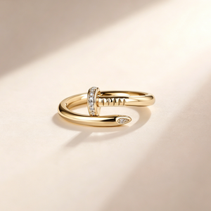 Anillo de <span class=keywords><strong>compromiso</strong></span> de moissanita estilo clavo de 0.1 CTW en plata de ley S925 chapado en oro/platino de 14K para mujer, diseño envolvente con pavé - Product Image 4