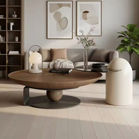 Table basse italienne moderne minimaliste, luxe léger, design simple, créative, en bois, petit appartement, ensemble de salon