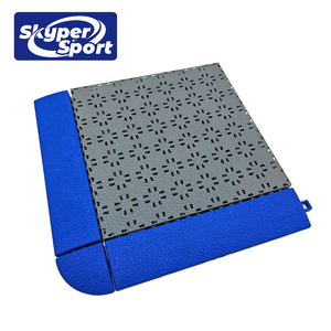 Baldosas de Suelo Entrelazadas de Caucho TPE/TPV para Canchas Deportivas o de Baloncesto, con Logotipo Personalizado, Líneas Blancas y Acabado Cepillado - Product Image 2