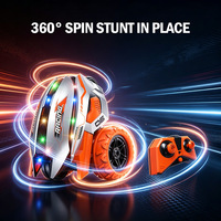 Nouveau camion à benne basculante télécommandé à trois roues 360 °   Lumières rotatives musicales, adaptées aux jeux intérieurs et extérieurs, jouets pour enfants, véhicule