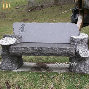 Lápide de assento de mármore de luxo esculpida para cemitério ao ar livre de alta qualidade