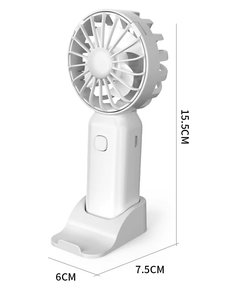 Mini Ventilador Portátil de Mano para el Verano, Recargable, Construcción de Plástico, Soporte para Teléfono con Funciones de Base, Compatible con Inglés - Product Image 3