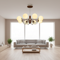 Suspension LED Moderne Nordique Magic Bean pour Maison et Bureau, en Fer et Verre, Ronde, Blanc, Dimmable, Garantie 2 Ans