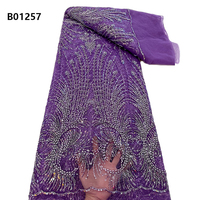 Kain Brokat Emas Berkualitas Tinggi CHOCOO untuk Gaun Pengantin, Bordir Kristal Payet, Hiasan Manik-Manik Berat, Bahan Polyester Mesh Elastis