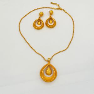 दुबई की दुल्हन निगेरियन शादी के गहने, प्राचीन सोने की प्लेटेड मिश्र धातु पेटेन्ट नेकलेस नेकलेस नेकलेस नेकलेस नेकलेस नेकलेस नेकलेस नेकलेस इयरिंग सेट नेकलेस नेकलेस नेकलेस नेकलेस लेप - Product Image 6