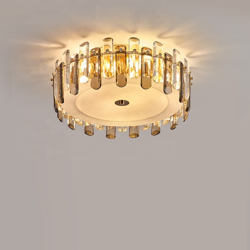 Modern Luxury Iron & Crystal LED Ceiling Lights IP44 Rated for Interior Decoration Wholesale