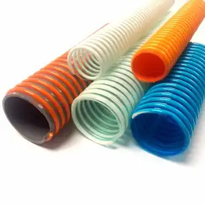 Pipa anti-abrasi pompa air Spiral PVC kaku fleksibel Tiongkok selang isap