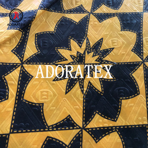 Tissu africain Ankara, gaufrage véritable bloc imprimé, cire design <span class=keywords><strong>bazin</strong></span> 3D, nouvelle collection - Product Image 3
