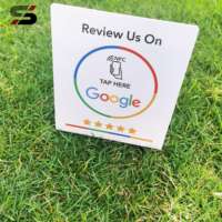Prix bas 13.56Mhz Programmable Google Reviews NFC Brillant ou Mat Stand Table NFC Google Review Display
