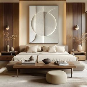 Cuadro Grande Hecho a Mano en 3D, Pintura de Yeso Texturizado Beige sobre Lienzo, Decoración de Pared Abstracta Moderna, Regalo Único para el Hogar - Product Image 2