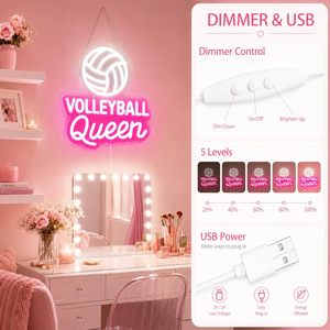 Volleyball Queen Letreros Neon LED dimmable USB powered ambient <b>light</b> store <b>window</b> decoration <b>light</b> street indicator <b>light</b> 5v - Product Image 2