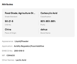 Ácido Láctico 80% 88% para Productos de Cuidado de la Piel Corporal - Product Image 6