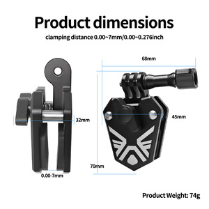 Soporte de cámara con clip para parabrisas de motocicleta, abrazadera de liberación rápida para parabrisas de moto para <span class=keywords><strong>DJI</strong></span> <span class=keywords><strong>Osmo</strong></span> <span class=keywords><strong>Action</strong></span> 6 5 4 /<span class=keywords><strong>Osmo</strong></span> Nano/<span class=keywords><strong>Osmo</strong></span> 360 - Product Image 2