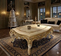 Table basse classique en teck antique, table centrale mobile en bois massif fabriquée à la main pour la décoration du salon