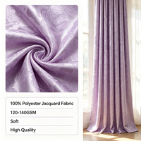 Tissu Jacquard 100% Polyester OEM disponible, occultant et facile à laver, pour rideaux de fenêtre de chambre et de salon.