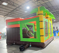 Château gonflable Dino Park, combo château gonflable et toboggan 5x5m, dinosaure gonflable